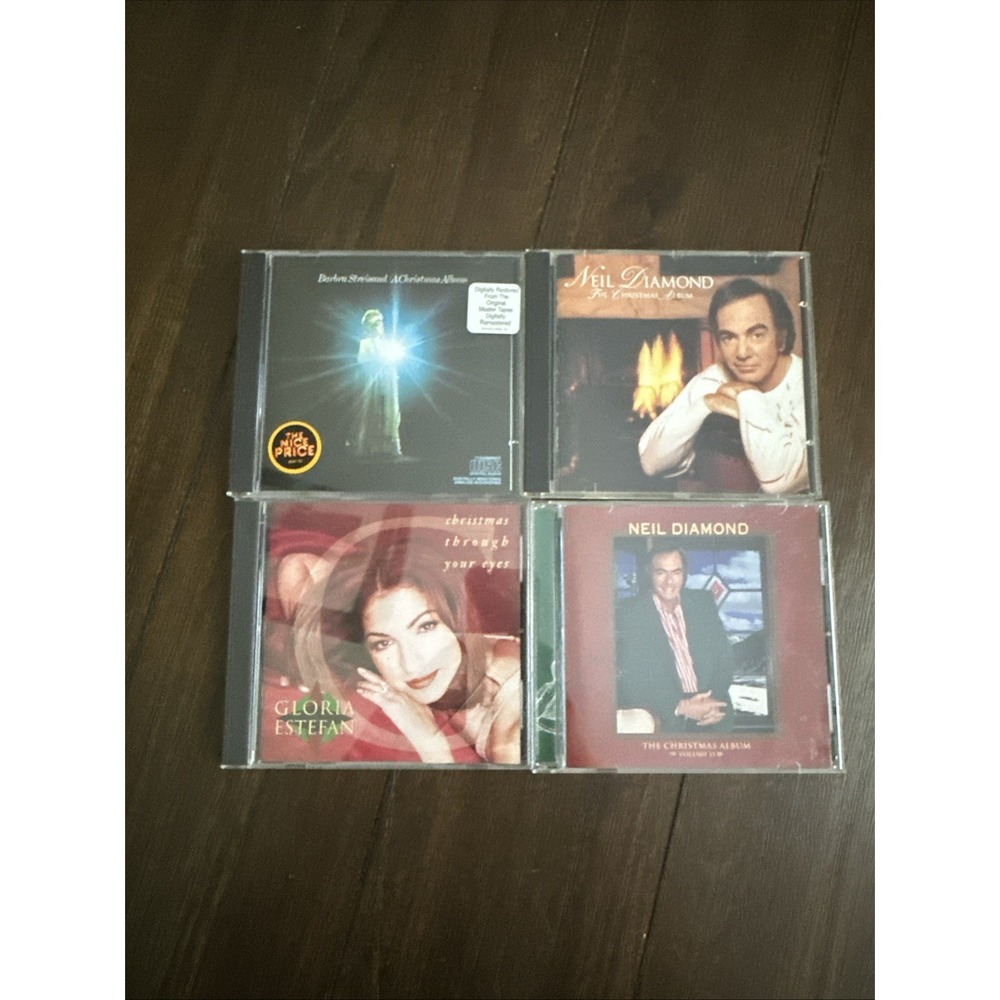 Christmas CD Lot of 4 Neil Diamond Gloria Estefan Barbra Streisand Holiday